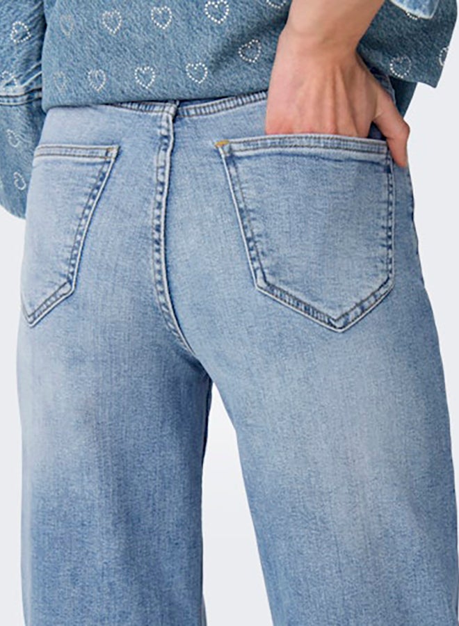 ONLY ONLY Womens Hannah Highwaist Wide Denim Jean  - Image 3