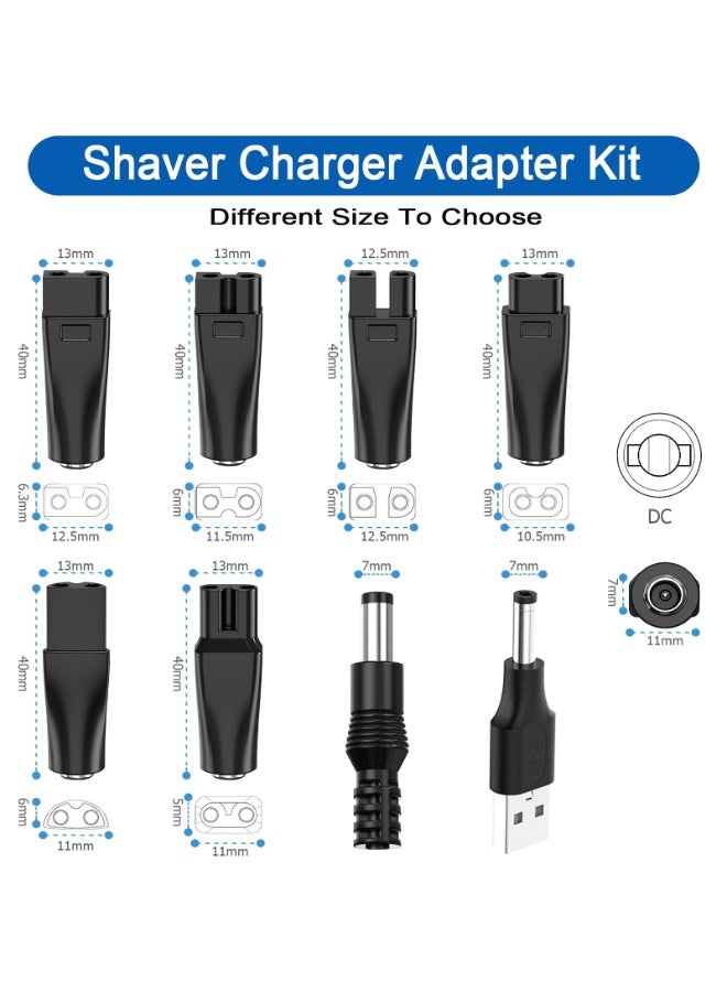 هيدفانا 8 قطع كابل سلك طاقة 5 فولت مع مجموعة محول شاحن USB بديل 7 قطع متوافق مع مختلف سلاسل ماكينات الحلاقة وخط شحن محول 5521 - Image 4