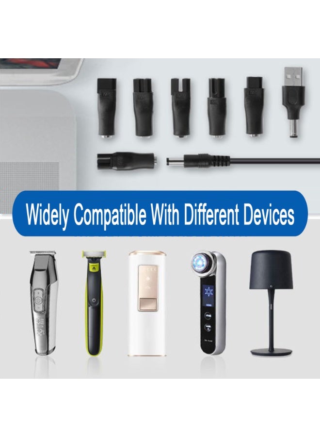 هيدفانا 8 قطع كابل سلك طاقة 5 فولت مع مجموعة محول شاحن USB بديل 7 قطع متوافق مع مختلف سلاسل ماكينات الحلاقة وخط شحن محول 5521 - Image 5