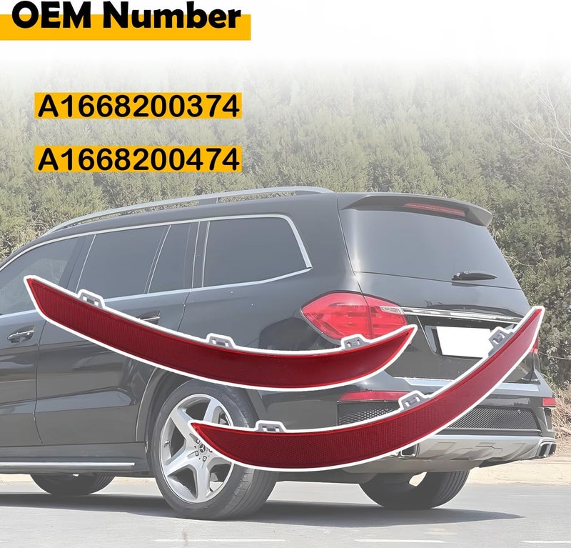 ELSOON 2Pcs Rear Bumper Reflector for Mercedes-Benz GL Class (2013-2019) - Image 2
