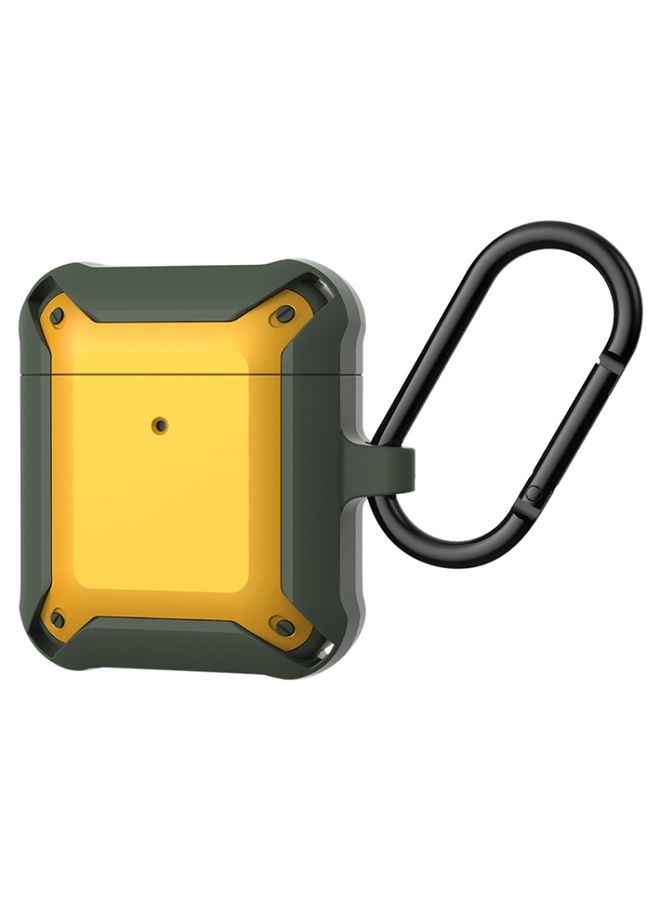 Raxoom Case Cover Wireless Earphones Shockproof Bumblebee Armor Silicone Protective Case For AirPods 1 / 2 Green+Yellow