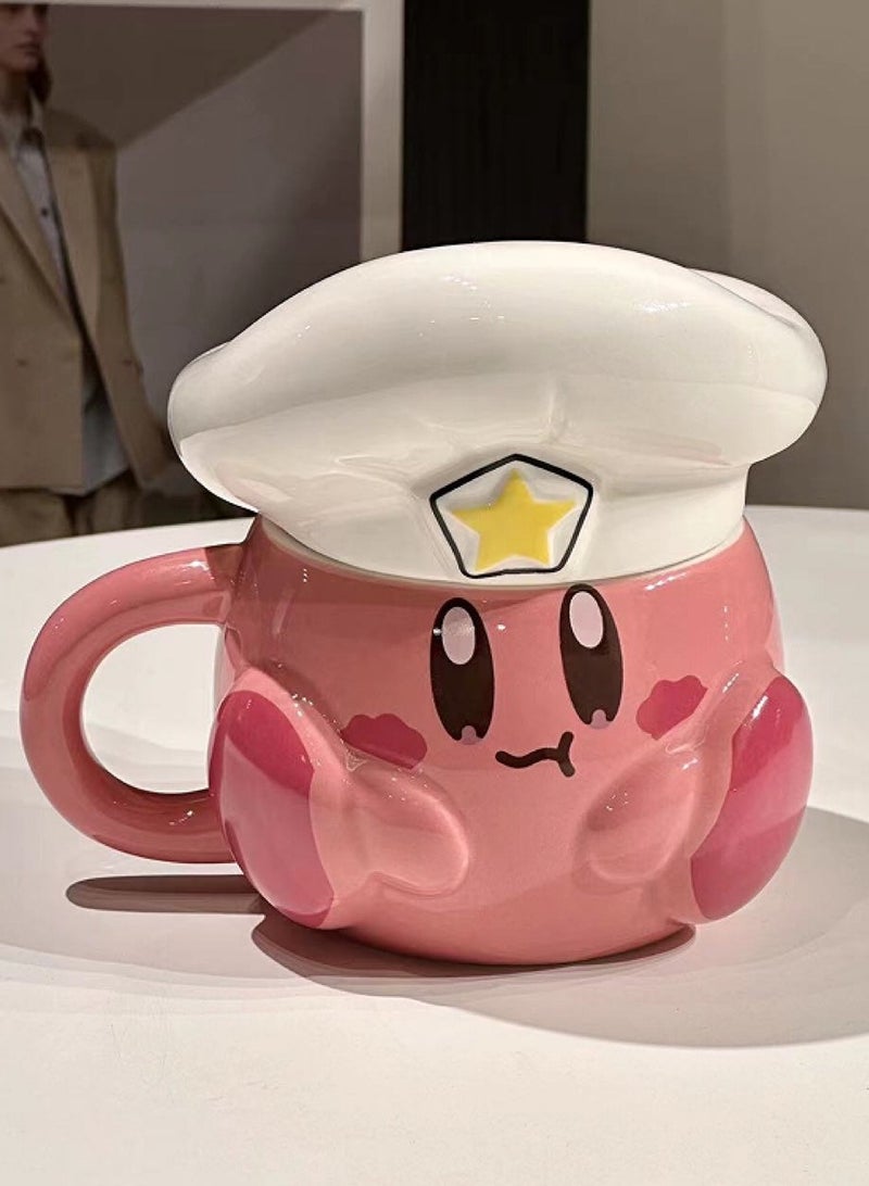 Kirby Star Ceramic Mug Chef Navy Hat Japanese Cute Cartoon Mug High-value Girl Gift - Image 2