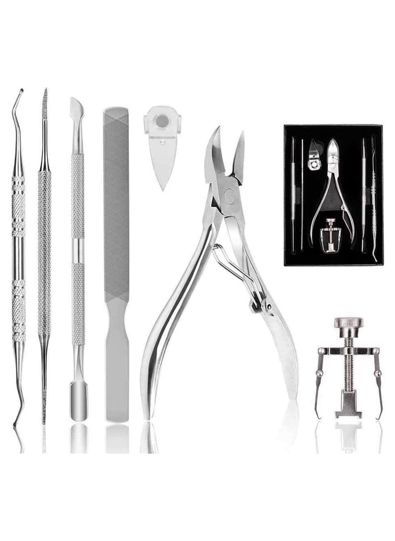 NQOOH - Professional Stainless Steel Nail Clipper Set for Ingrown Toenails and Thick Fingers, Manicure and Pedicure Tools - Image 1