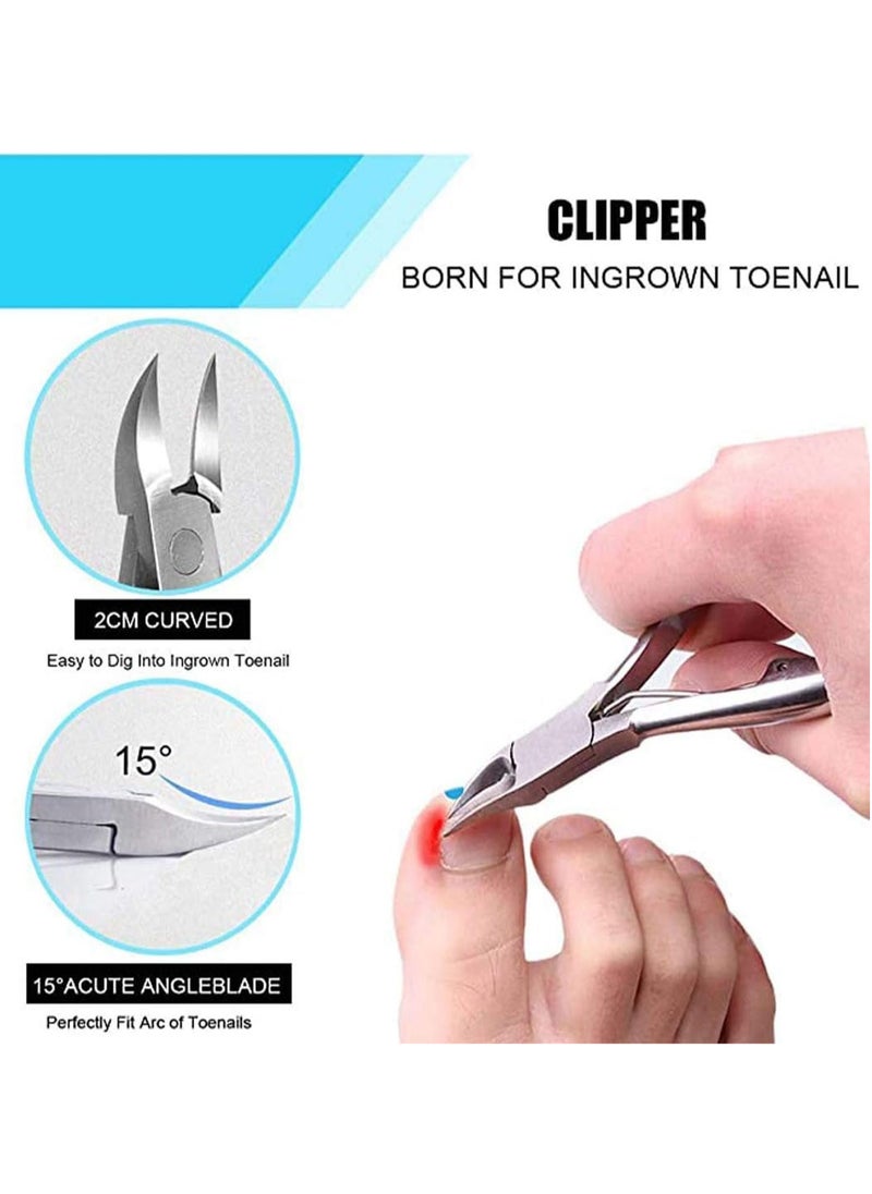 NQOOH - Professional Stainless Steel Nail Clipper Set for Ingrown Toenails and Thick Fingers, Manicure and Pedicure Tools - Image 1