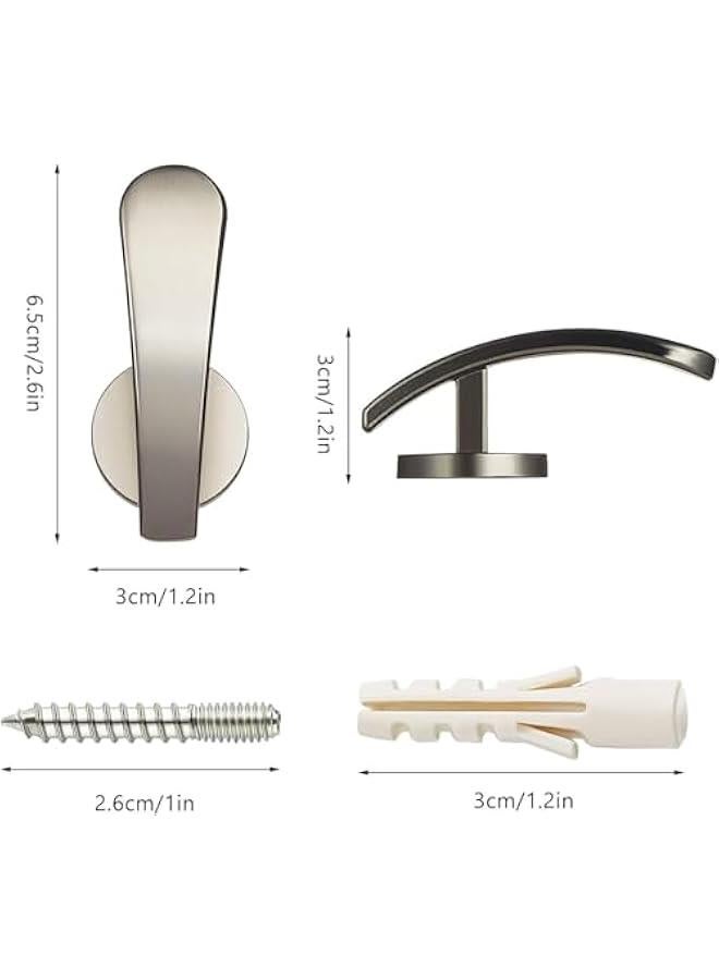 هوكور HOOKOR 4 Pcs Curtain Holdback, Window Curtain Holdbacks, Wall Mounted Hooks Drapery Tiebacks with Screws Metal Decorative Curtain Holdbacks Decorative Window Drapery Holder Curtain Hooks (White) - Image 3