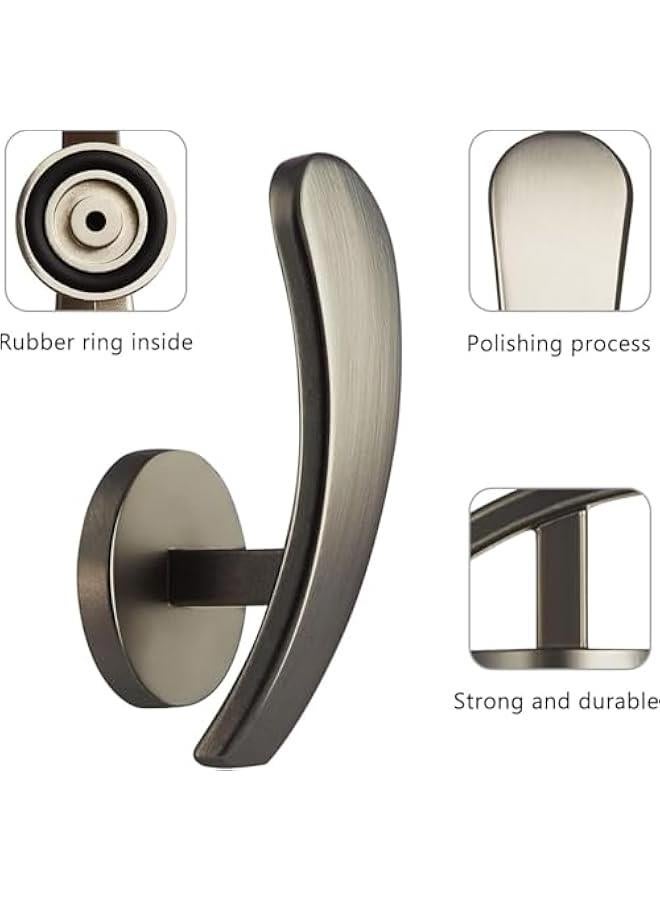 هوكور HOOKOR 4 Pcs Curtain Holdback, Window Curtain Holdbacks, Wall Mounted Hooks Drapery Tiebacks with Screws Metal Decorative Curtain Holdbacks Decorative Window Drapery Holder Curtain Hooks (White) - Image 4