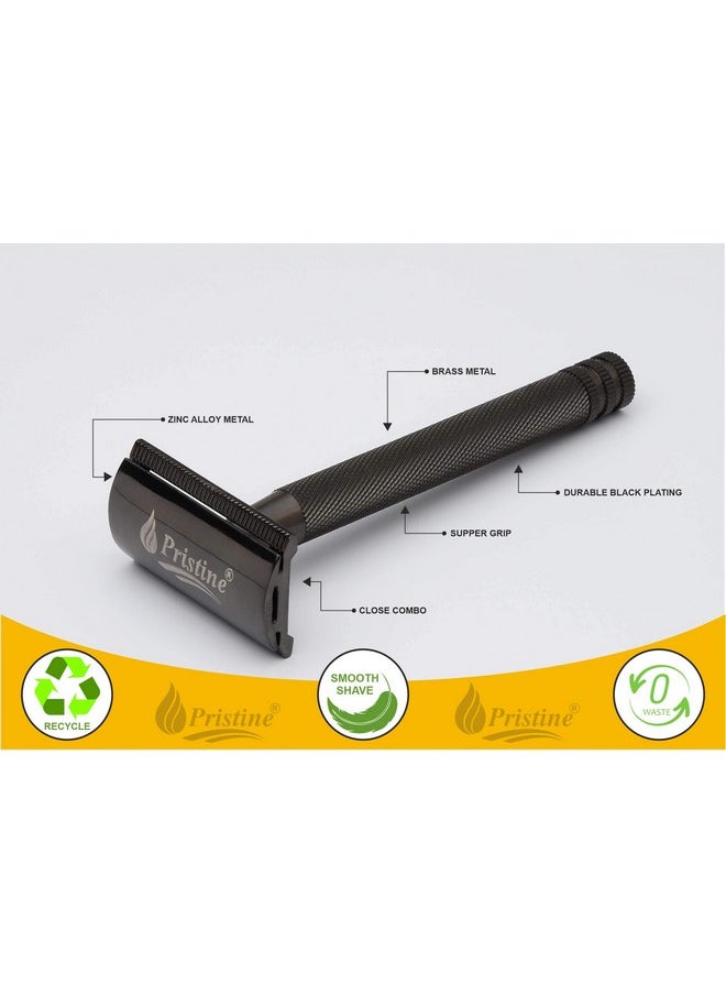 Pristine Pristine Shaving Double Edge Safety Razor For Men BLACK PLATING (Close Comb)…  - Image 5
