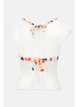 ESPRIT Women Stripe Padded Bikini Top, White  - Image 2