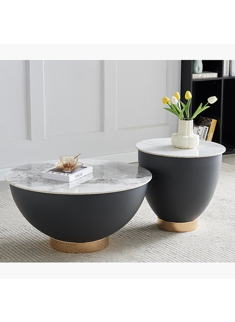 Osaka 2-Piece Sintered Stone Coffee Table Set with Storage 73 x 36 x 73 cm