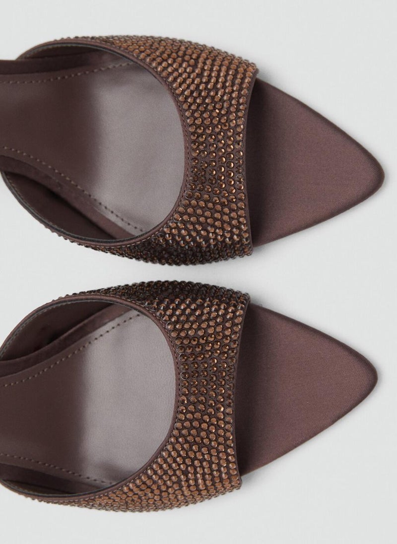 MANGO Heeled sandal with strass strap - Image 4