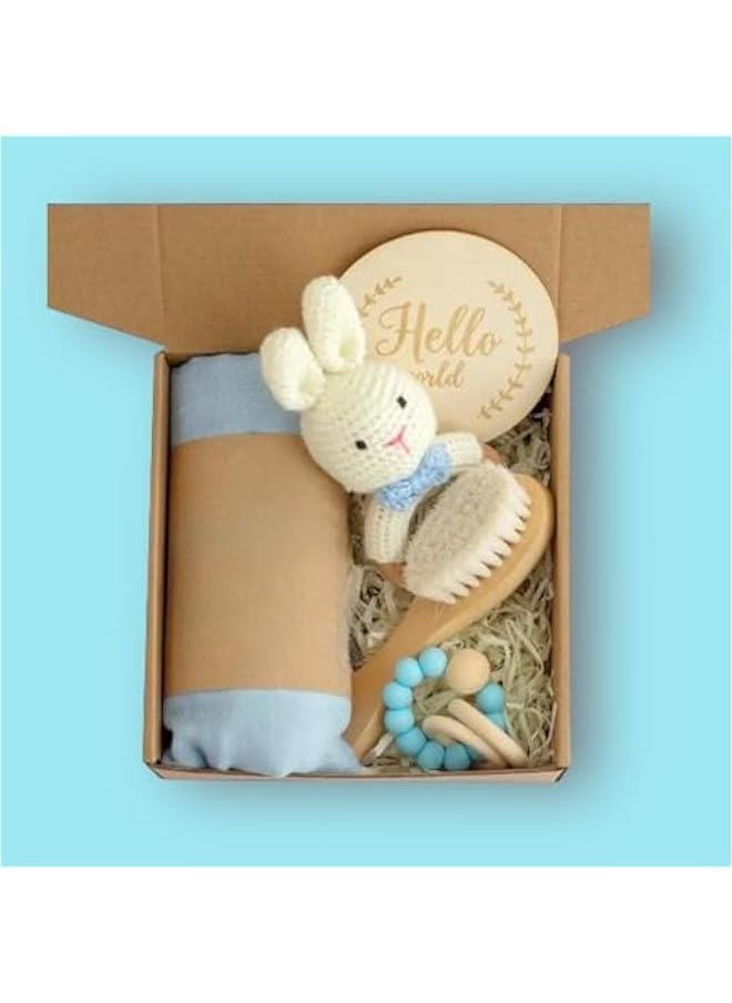 Gonice Newborn Baby Shower Gift Set This beautiful gift set is the perfect way to welcome a new baby into the world (Blue)  - Image 1
