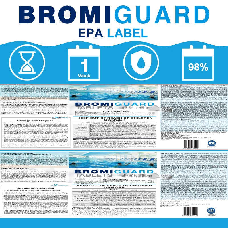 BROMIGUARD Pack of 2 | BROMIGUARD Bromine Tablets 1 Inch 4 Lbs for Spa Hot Tub Chemical Sanitizer Bromine Tabs | Long-Lasting 1" Brominating Tablets for Pools | Less Chlorine Odor Total 8 Pounds - Image 4