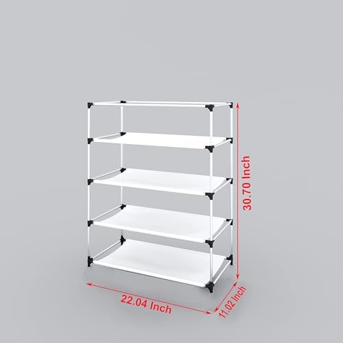 GTC® Multipurpose Portable Shoe Cabinet Rack Light Weight Foldable Shelves Storage Organizer with Wardrobe Cover for Home (4 Layer, Brown) Storage Unit - Image 4