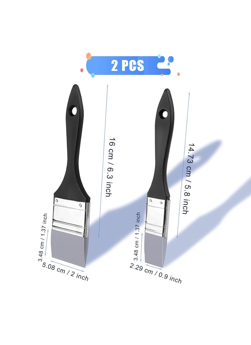 AIEX AIEX 2pcs Flat Silicone Paint Brushes, Wide & Narrow Silicone Shaper Brush for Art Solid Paintbrush Sets for Acrylic Paints and Watercolor (1 Inch, 2 Inches in Width)  - Image 2