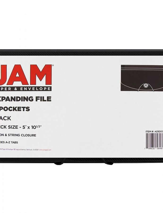 JAM PAPER Accordion Folders - 13 Pocket Plastic Expanding File - Check Size - 5 x 10 1/2 - Black - Sold Individually - Image 5