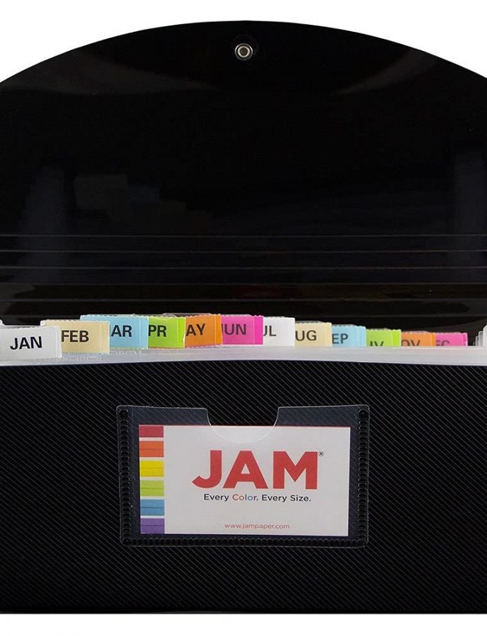 JAM PAPER Accordion Folders - 13 Pocket Plastic Expanding File - Check Size - 5 x 10 1/2 - Black - Sold Individually - Image 4