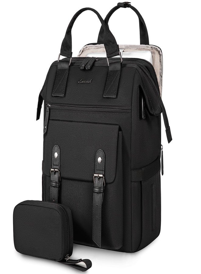 LOVEVOOK Laptop Backpack for Women Work Travel Commuter Backpack Business Computer Bag Doctor Nurse Bags College Backpack Purse, 17 Inch, Black-black, 1 Black-black, 17.3 Inch - Image 1