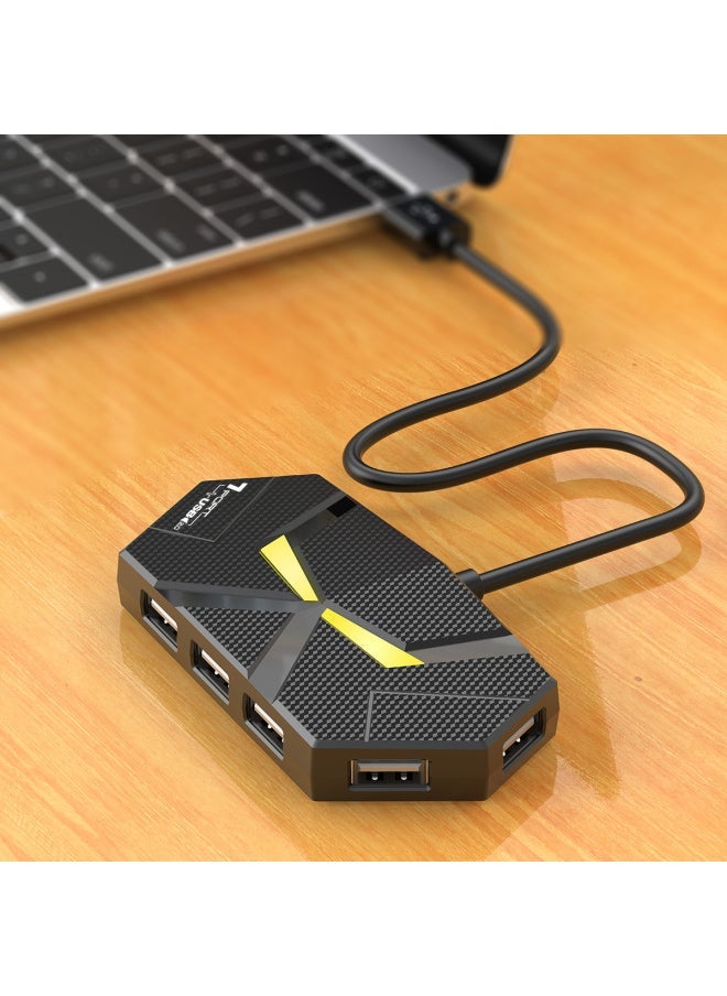 Colorful Atmosphere Lamp HUB4 7 2.0 Splitter Expansion Laptop One Drag Multi-turn Belt Power Supply-Number Of Interfaces:4 White 1.2 Meters  - Image 5