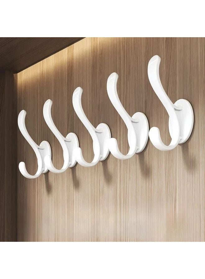 5 قطع من خطاطيف الحائط البيضاء بدون تركيب بالحفر، منظف يوفر المساحة للمنزل والمكتب - Image 1