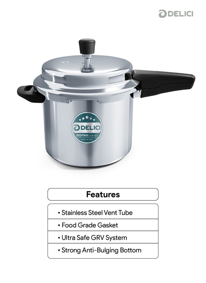 5 Liter Stainless Steel Pressure Cooker, Fast, Efficient, And Safe Cooking with Durable Body, Strong Anti-bulging Bottom, Safe Gasket Release Vent System,5 Years Warranty (SPC5E)