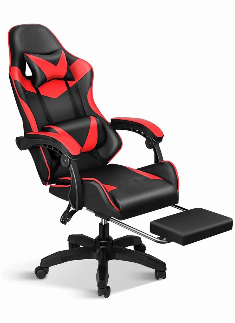 Chulovs - Gaming Chair with Footrest Computer Chair Deak Chair High Back Racing Style Office Chair with Headrest Support Adjustable Office Chair - Image 1