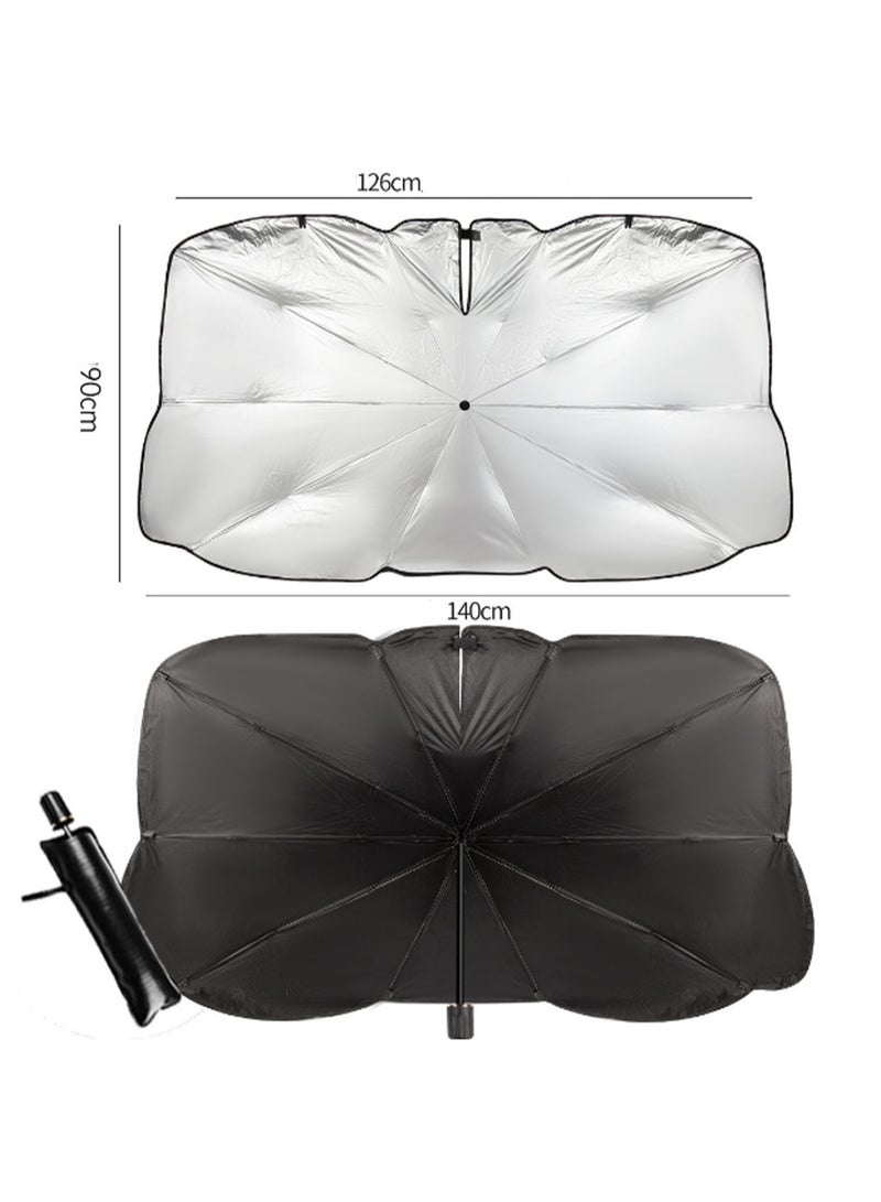 140cm*90cm Opening Parasol Windshield Sunshade Accessories Foldable Sunshade Reflective Heat Blocking Sun Protection Suitable For Sedans, Suvs, Commercial Vehicles - Image 2