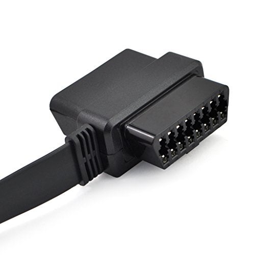 OLLGEN 20 inch/50 cm OBD2 Splitter Cable OBD-II 16 Pin Female to Male/Female Extension Connector Flat Cable Car Diagnostic System Cord Black - Image 5