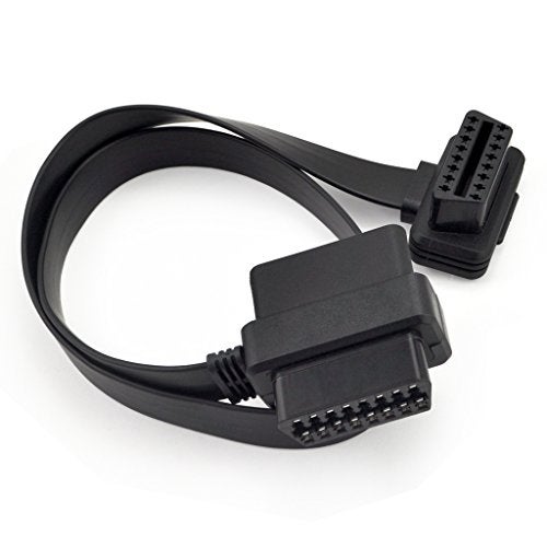 OLLGEN 20 inch/50 cm OBD2 Splitter Cable OBD-II 16 Pin Female to Male/Female Extension Connector Flat Cable Car Diagnostic System Cord Black - Image 2