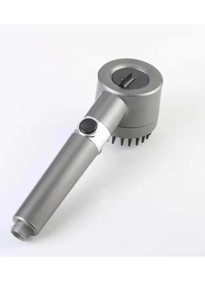 دش يدوي ضغط عالٍ بحلقة مساج لفروة الرأس، 3 أوضاع رش مع زر إيقاف مؤقت، قابل للدوران 360° – مقاس قياسي G1/2 – ألوان متعددة - Image 2