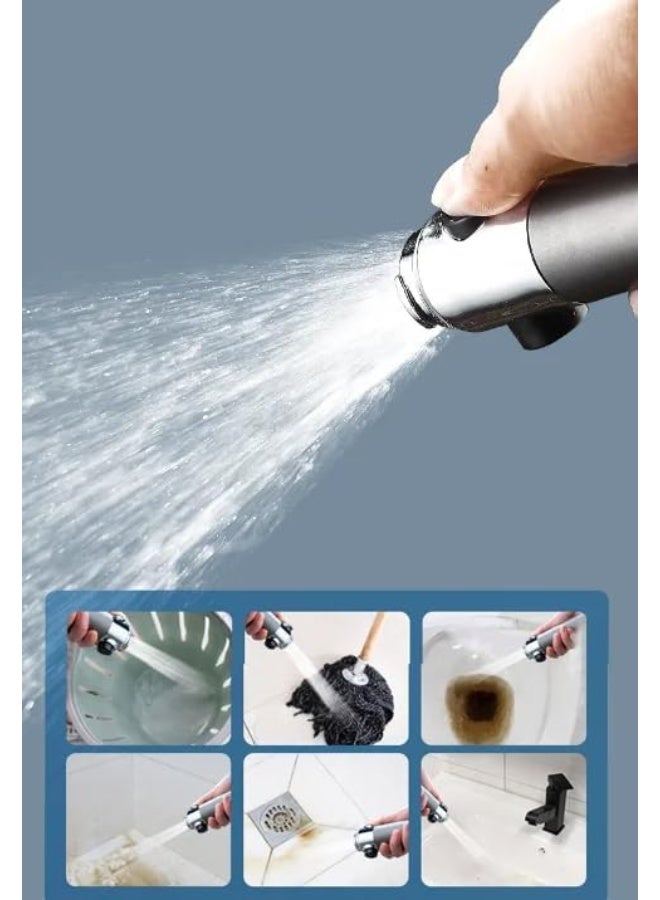 دش يدوي ضغط عالٍ بحلقة مساج لفروة الرأس، 3 أوضاع رش مع زر إيقاف مؤقت، قابل للدوران 360° – مقاس قياسي G1/2 – ألوان متعددة - Image 3