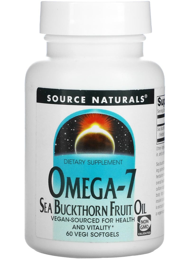 Source Naturals Omega-7, Seabuckthorn Fruit Oil, 60 Vegi Softgels