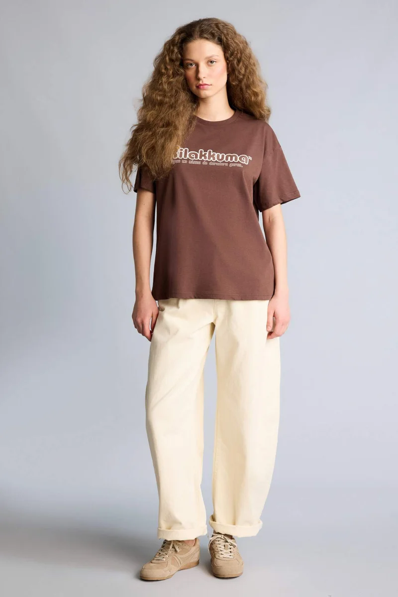 DeFacto Rilakkuma Crew Neck Printed Oversize T-Shirt