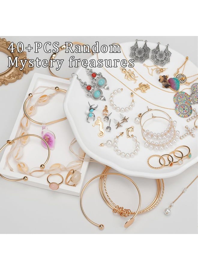Raicegs 40+PCS جرة مجوهرات غامضة بموضوع المحيط الكريستالي مفاجأة صندوق مجوهرات للنساء مجموعة مجوهرات قلادة أقراط سوار تعليقات خواتم مشابك شعر هدية فريدة لها - Image 3