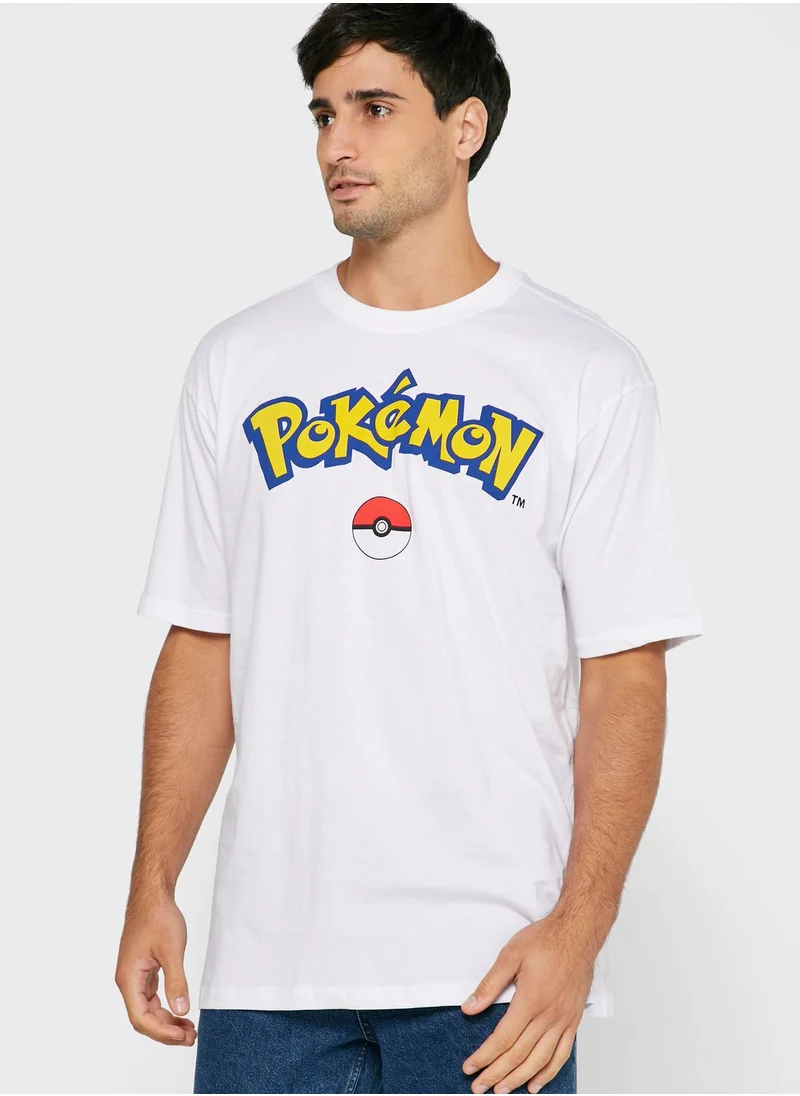 DIFUZED Pokémon Logo Crew Neck T-Shirt