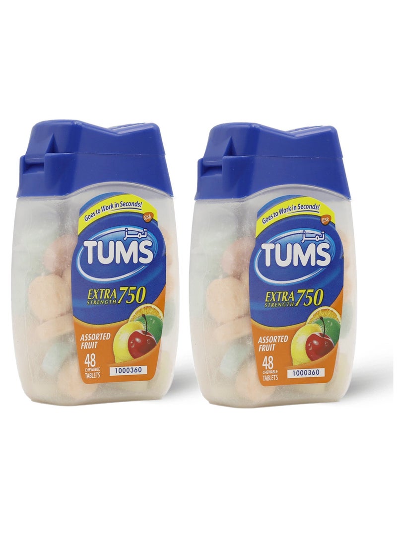 gsk Tums Extra Strength 750 48 Chewable Tablets (2 pieces)  - Image 2