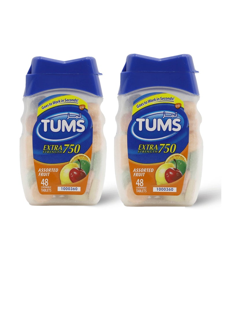 gsk Tums Extra Strength 750 48 Chewable Tablets (2 pieces)  - Image 1