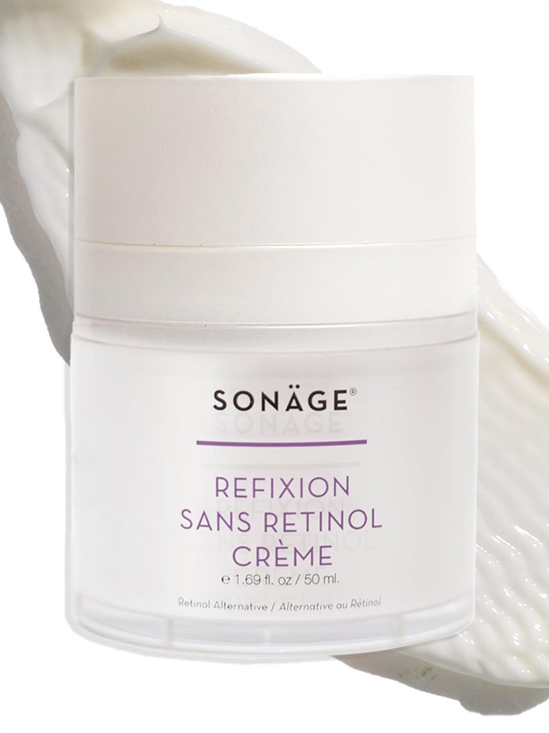 sonage SONAGE Refixion Sans Retinol Cream  Bakuchiol AntiAging Moisturizer  Natural Retinol Alternative  Improves Skin Texture  Elasticity  PlantBased Wrinkle Reducer