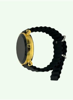 Undefined A Modern Elegant Black Sports Watch With A Gold Frame  - Image 1