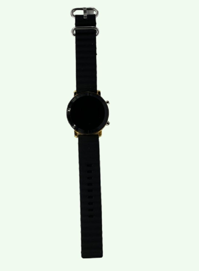 Undefined A Modern Elegant Black Sports Watch With A Gold Frame - Image 2