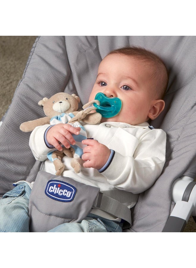 شيكو Pocket Buddies Soft Pacifier Holder-Lovey, Soothing Plush Toy Animal 0m+, Blue Bear - Image 2