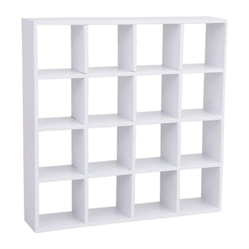 Yiphates 112 Scale Dollhouse Miniature White Wooden 16 Grid Storage Rack Shelf Exquisite Doll House Furniture Decor Organizer for Mini Figurines Cosmetics Sundries DIY Scene Layout - Image 3
