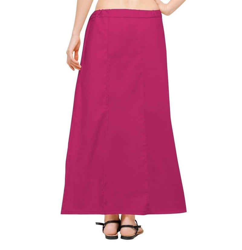 Queen Style Poplin Cotton Petticoat for Saree | Soft & Breathable Saree Inner Skirt | Adjustable Drawstring Waist | Full Length Comfortable Underskirt for Women-Size 8 Part-Ranipink - Image 2