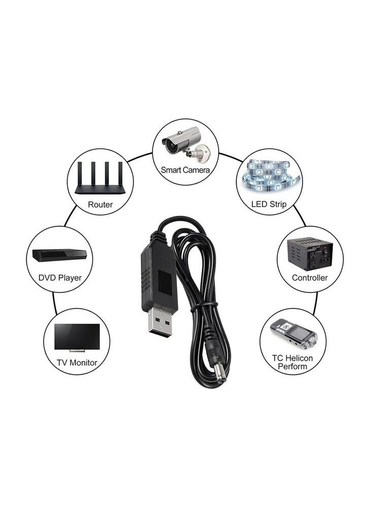 Power Bank Router Power Adapter - 5V to 12V Power Adapter, with USB Cable - Image 2