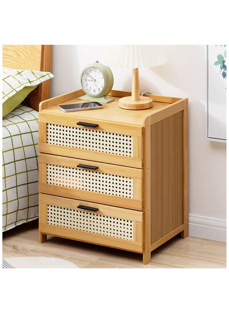 HXDream Bedside Table,Nightstand With three drawers,Suitable for study, living room, bedroom  - Image 1