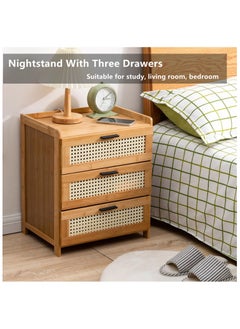 HXDream Bedside Table,Nightstand With three drawers,Suitable for study, living room, bedroom  - Image 2