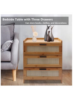 HXDream Bedside Table,Nightstand With three drawers,Suitable for study, living room, bedroom  - Image 5