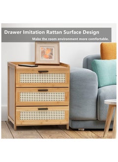 HXDream Bedside Table,Nightstand With three drawers,Suitable for study, living room, bedroom  - Image 3