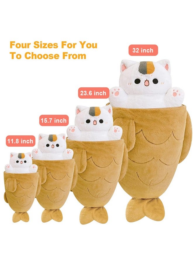 Ditucu 32 inch Large Taiyaki Cat Plush Pillow Giant Kitten Inside Fish 2 in 1 Big Size Stuffed Animal Plushies Toys with Outfit Sleeping Doll Gifts for Girls Boys - Image 2