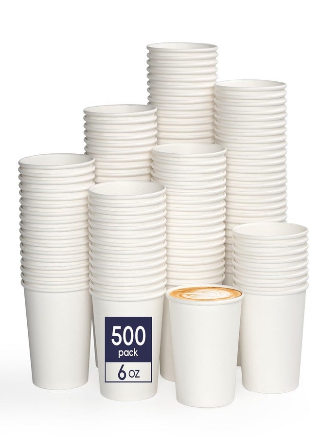 LITOPAK 500 Count 6 oz Paper Cups, Small Disposable Coffee Cups, Paper Espresso Cups, Hot Drinking Cups for Party, Picnic, Travel and Events - Image 1