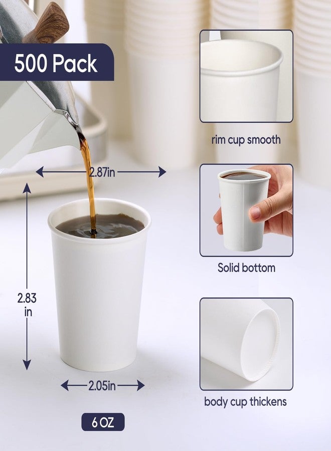 LITOPAK 500 Count 6 oz Paper Cups, Small Disposable Coffee Cups, Paper Espresso Cups, Hot Drinking Cups for Party, Picnic, Travel and Events - Image 2